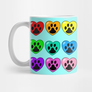 Paw print hearts Mug